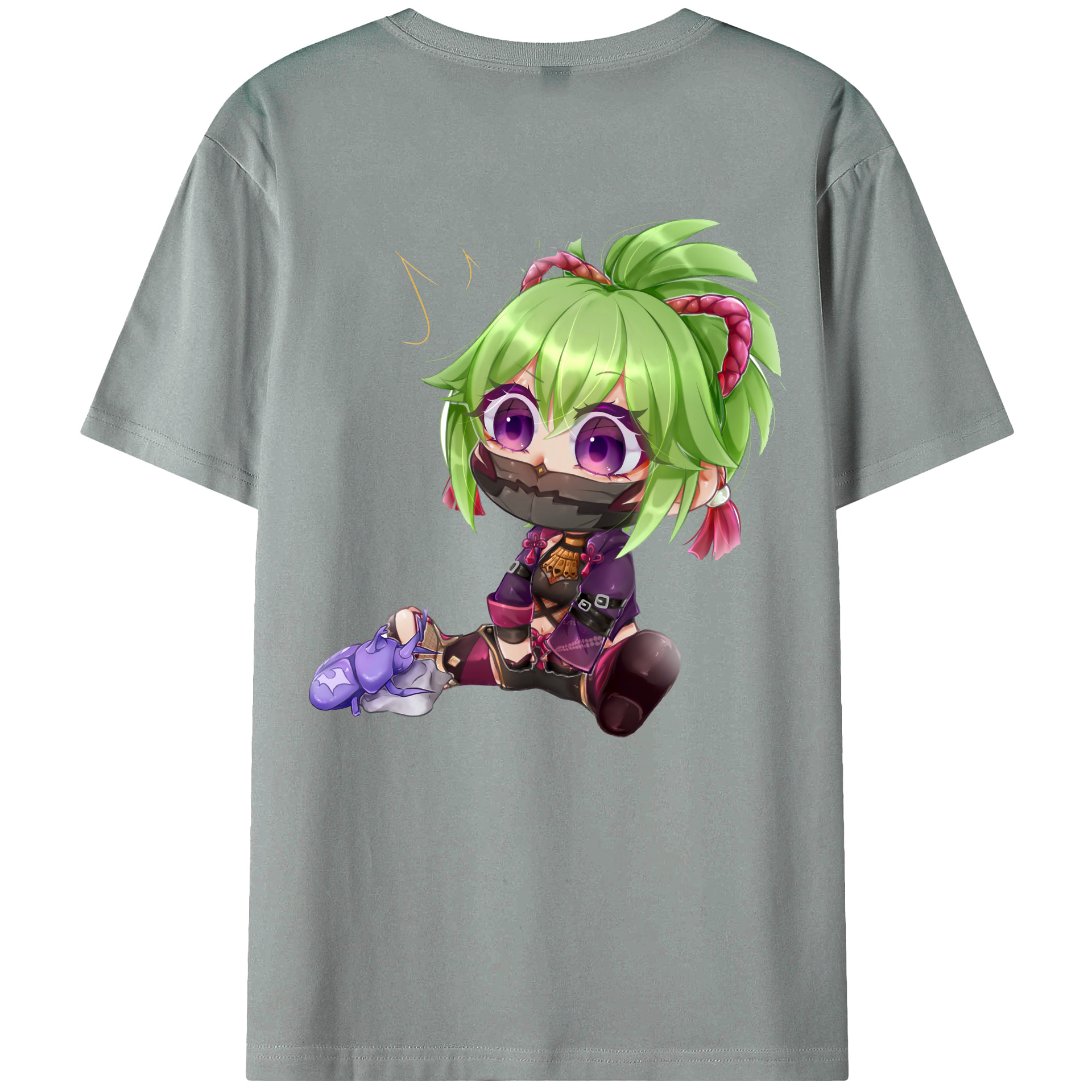 げんし神  久岐忍 くき しのぶ genshin Kuki Shinobu 綿100％ メンズ半袖Tシャツ（バックプリント） 通気性